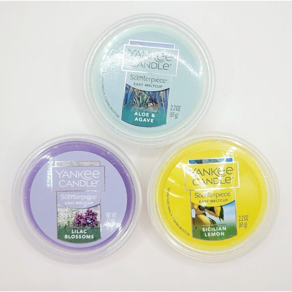 Yankee Candle Melt Cups Centerpiece Various Scents 2.2oz Lot 3 Floral Purple - Picture 1 of 7